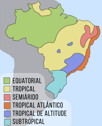 clima predominantes no Brasil