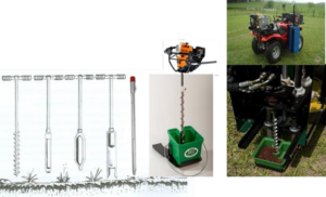 Exemplos de ferramentas utilizadas para amostragem de solo